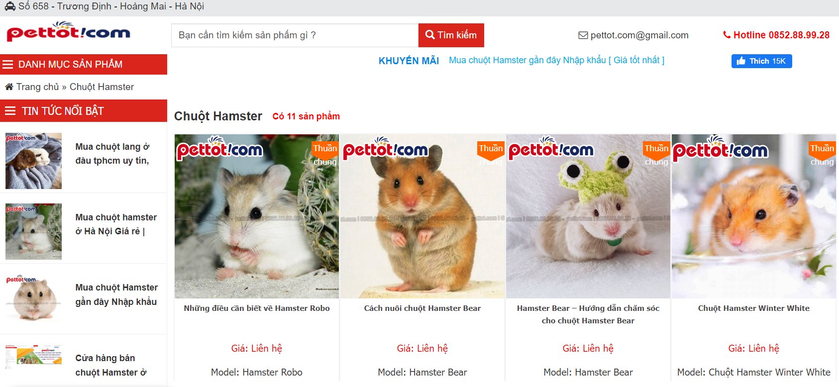 Điểm tên shop bán chuột Hamster ship toàn quốc giá rẻ  