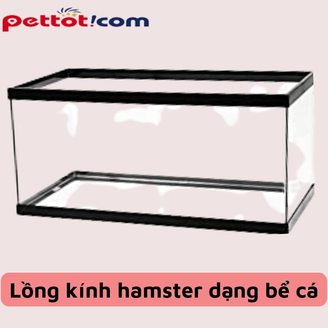 Lồng kính hamster dạng bể cá - chuồng nuôi hamster bằng kính