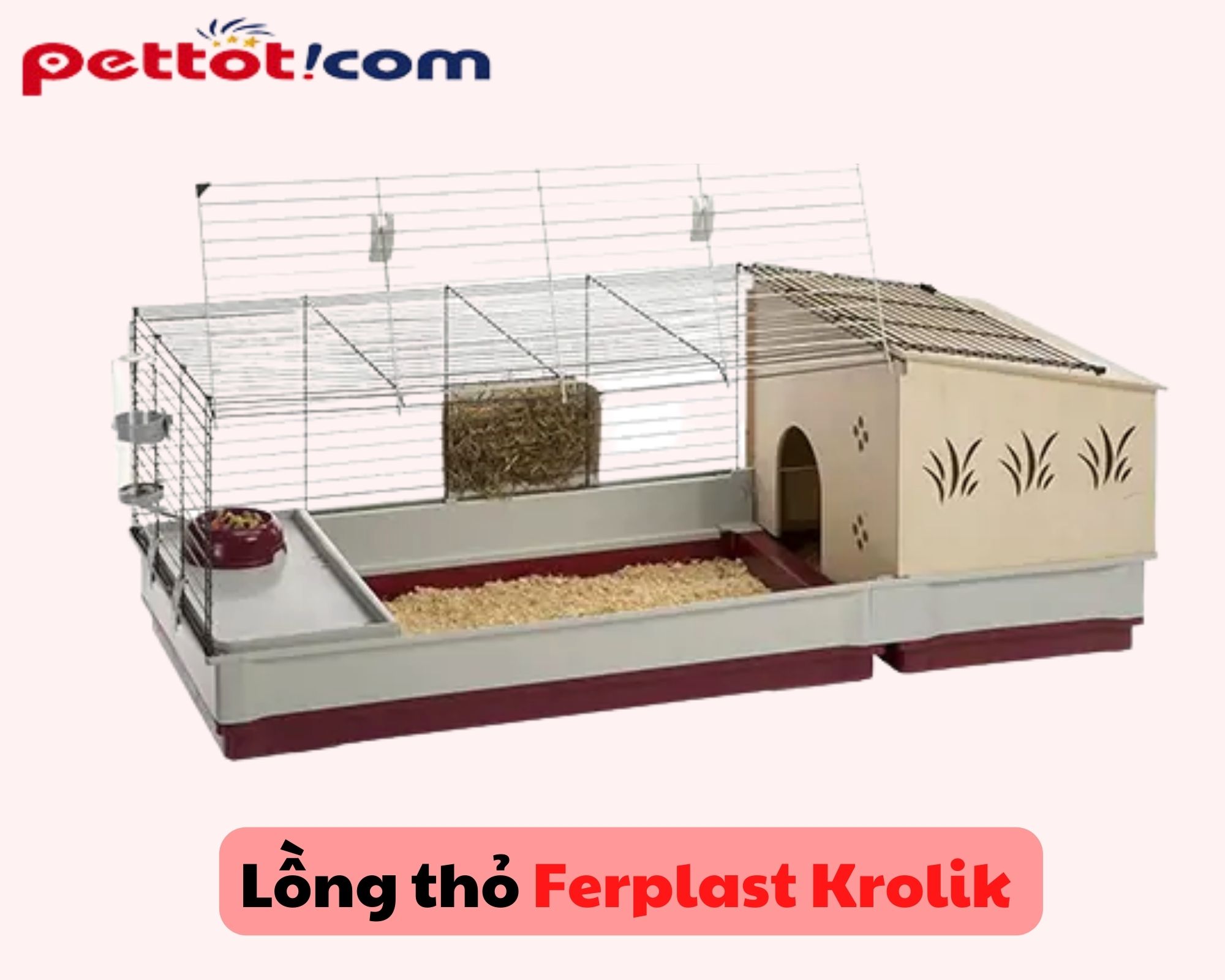 Lồng thỏ trong nhà Ferplast Krolik - Tiện nghi, hấp dẫn
